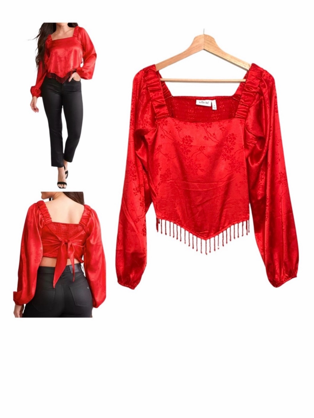 Beaded Fringe and Jacquard Top Size Small The Buckle x Willow & Root